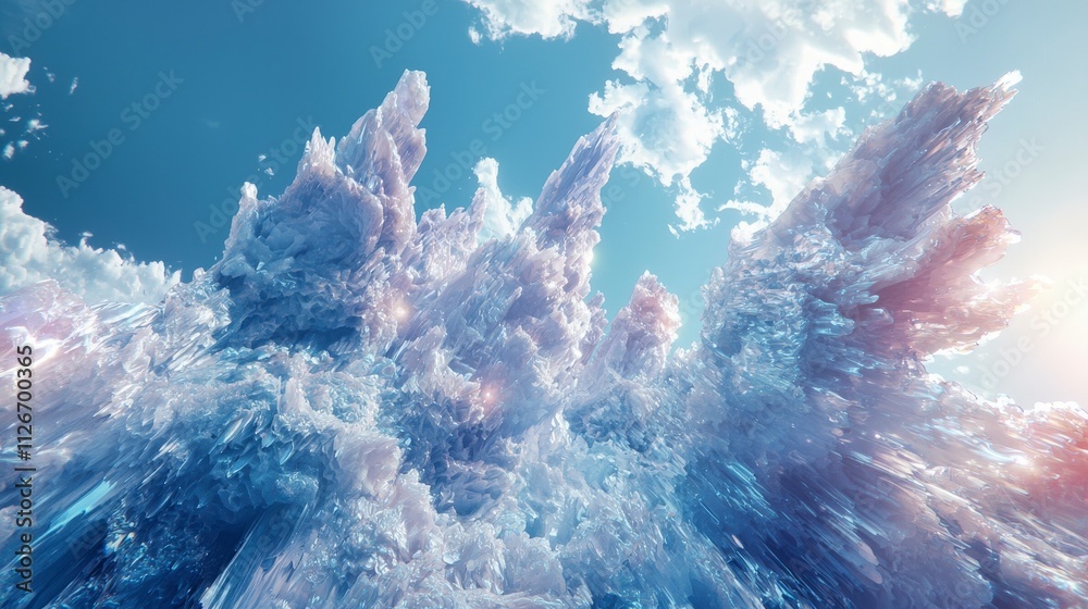 Poster Gentle upward visualization of recession forecast abstract environment digital art bright sky optimistic concept
