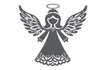Christmas Angel Papercut SVG File – Elegant Holiday Decor Design