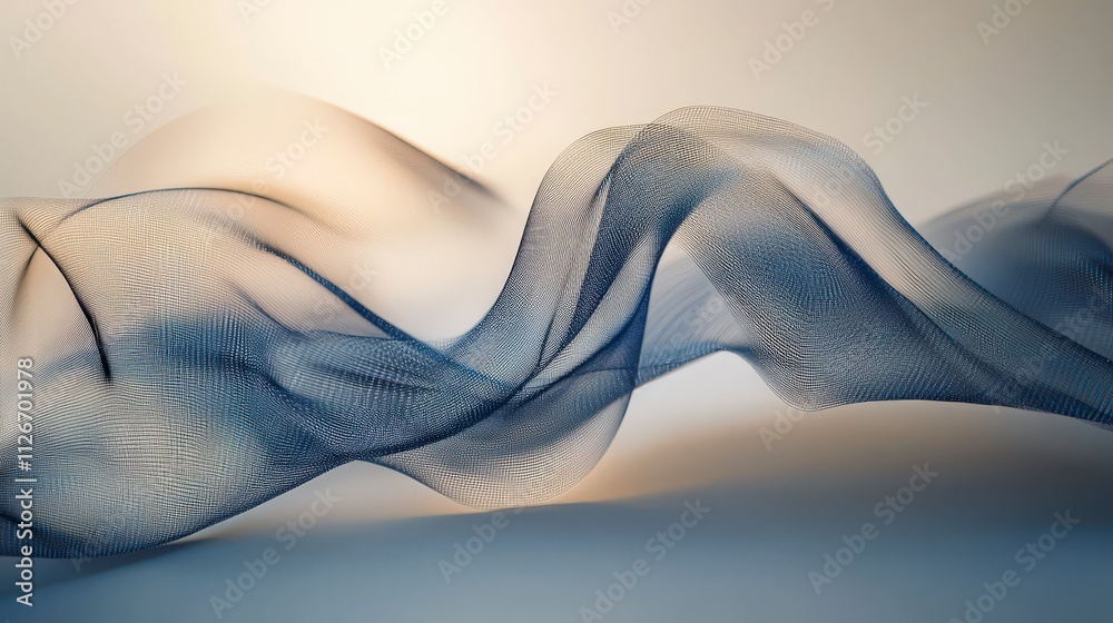 Poster investment exposure visualization in abstract art digital medium smooth flowing waves conceptual vie