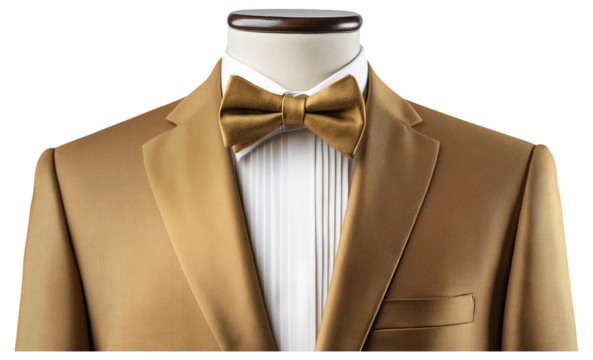 PNG Golden tuxedo with bow tie and white shirt