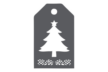 Christmas Gift Tag SVG Cut File, Holiday Gift Tags Vector Design for Cricut & Silhouette, 