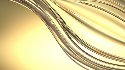 An abstract background with transparent, fresh yellow curves that exude a sense of elegance and modern luxury in 3D rendering.