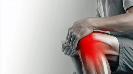 man having knee pain or injury