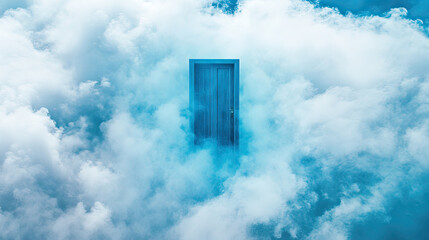 door in clouds sky heaven