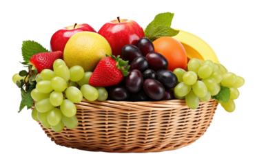 PNG Fruit basket fruit grapes apple.