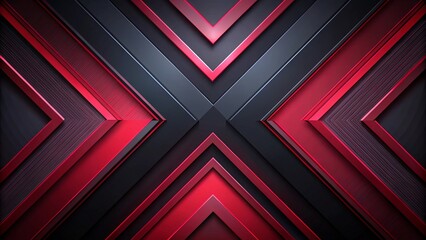 Obraz premium Abstract Red and Black Geometric Pattern Design with Interlocking Arrows