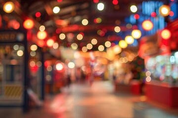 Magical North Pole scene with Santa’s blurred toy factory in the background