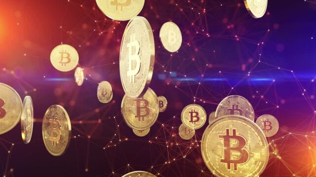 Bitcoins business background concept