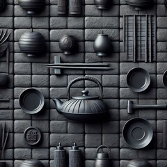 texture black brick wall
