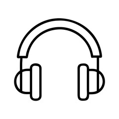 headphones icon, music vector icon, entertainment vector icon - black outline icon of headphones symbolizing music, entertainment, and musical in simple design.
