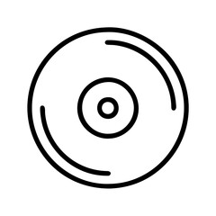 vinyl record icon, music vector icon, entertainment vector icon - black outline icon of vinyl record symbolizing music, entertainment, and musical in simple design.