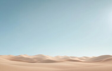 Fototapeta premium Serene Desert Landscape: A Timeless Tapestry of Sand and Sky