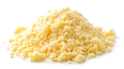 A Pile Of Grated Pale Yellow Cheese