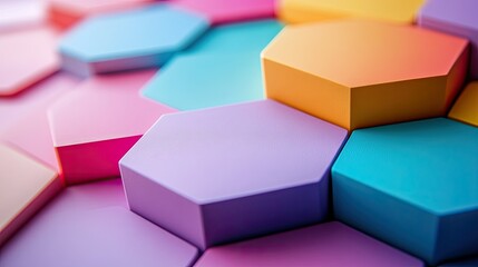 Fototapeta premium Abstract colorful hexagon pattern background.