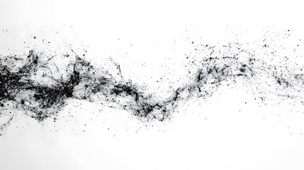 Obraz premium Abstract Black Ink Splash: Digital Painting on White Background. AI Generated