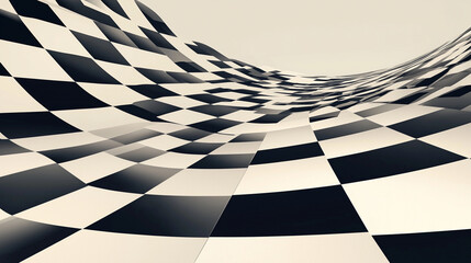 A checkered pattern is shown in a black and white photo