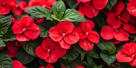 The vibrant red variety of Impatiens Balsamina is a stunning garden plant, showcasing beautiful flowers that add a splash of color and charm to any garden setting with this remarkable Impatiens