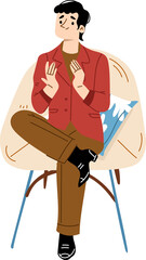 Excited Man Clapping Hands