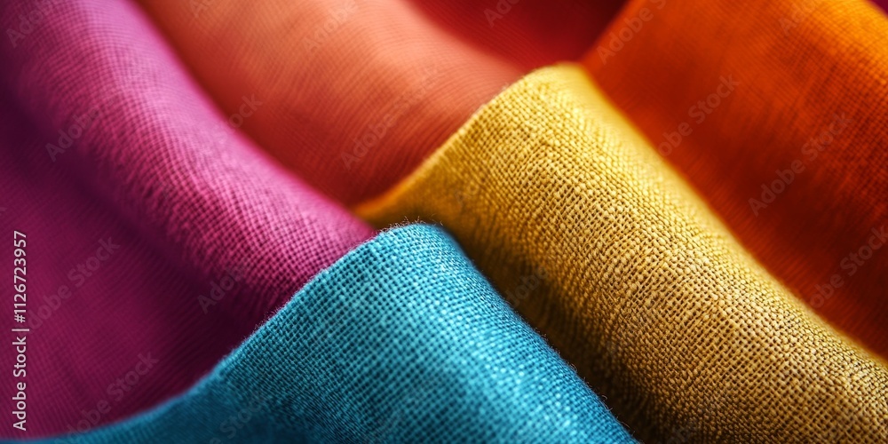 Poster colored cotton fabric texture close up, showcasing the unique properties of cotton material in a tex