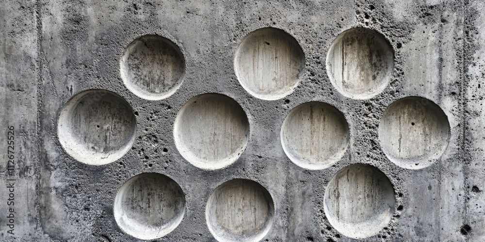 Aufkleber Close up view of grey textured concrete, showcasing the intricate patterns and unique elements found in grey textured concrete surfaces, perfect for highlighting modern design themes.