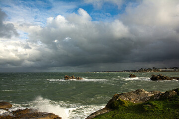 Paysage de tempête en Bretagne-France