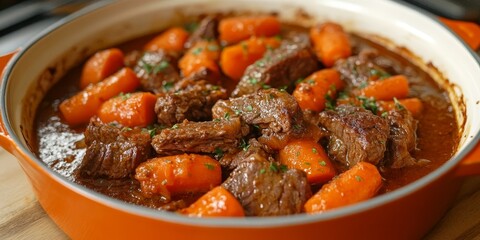 Savory carrot and beef brisket casserole combines the rich flavors of tender beef brisket with fresh carrots, creating a delicious and hearty meal in one comforting casserole dish.