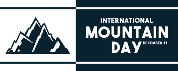 Vector Illustration of International Mountain Day. December 11. Mountain icon. Banner, card, background.