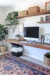 Cozy and Inviting Home Office with Rustic Decor