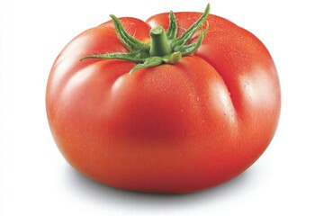 Single Red Tomato Isolated on White