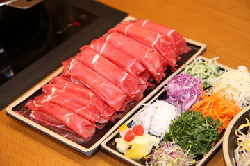 Korean style beef shabu shabu.