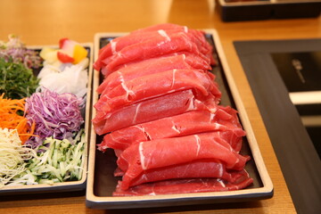 Korean style beef shabu shabu.