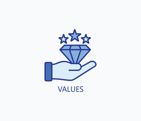 Values vector, icon or logo sign symbol illustration 