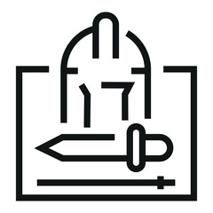 Historical genre line black icon. Vector isolated button.