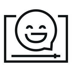 Comedy film genre line black icon. Vector isolated button.