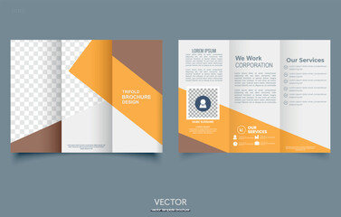 Corporate business trifold brochure template. Brochure design, brochure template, creative tri-fold, trend template design vector