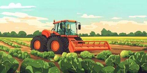 Obraz premium Potato harvesting process showcasing a modern harvester working in the fields, emphasizing the significance of efficient potato harvest techniques in agriculture.