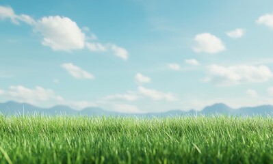 Serene Grassy Landscape Under a Vibrant Sky