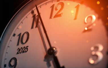 a close up of a clock with the time, countdown to 2025
