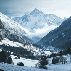 Beautiful winter nature scenery	
