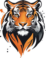 Tiger Illustration vector design, Tiger logo and icon Design, Colorful Tiger vector design