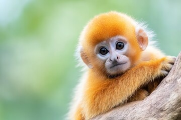 Obraz premium Close-Up Portrait of Curious Monkey with Intense Eyes, Wildlife Photography