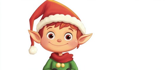 Adorable Christmas Elf Character Illustration, Festive Holiday Design