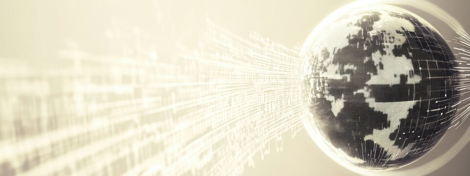 Global Data Stream: Worldwide Network Connectivity and Digital Information Flow Visualization