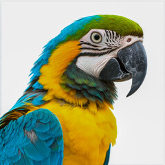 Fototapeta premium A colorful parrot Isolated on white background.