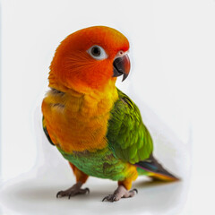 A colorful parrot Isolated on white background.