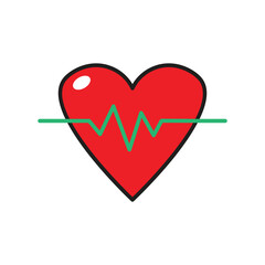 Heartbeat icon, vector illustration, filled style, best used for web