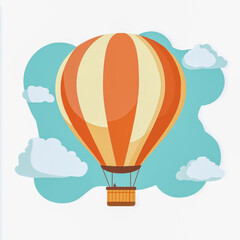 Obraz premium A hot air balloon in the sky on white background.