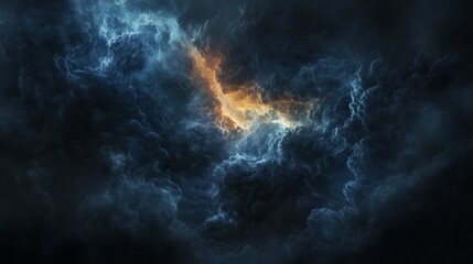 Dramatic Dark Storm Clouds with a Bright Rainbow Appearing in the Background