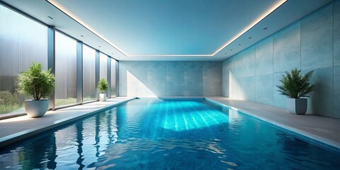 Serene Indoor Pool with Modern Design and Natural Light