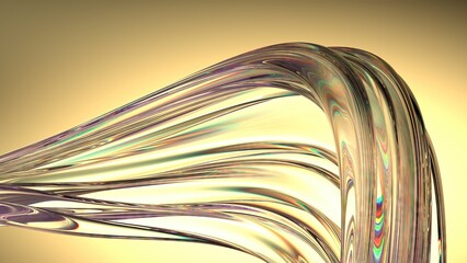 An abstract background with clear, fresh yellow, featuring delicate curves that are elegant and modern in a 3D rendering style.